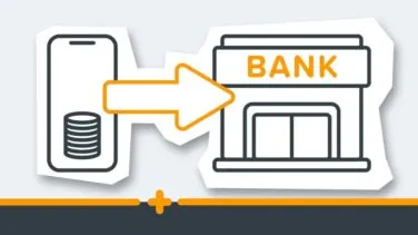 Proces przesyłania pieniędzy z urządzenia mobilnego do banku